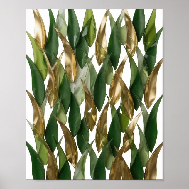 Poster Arte de texto 3D Striking Gold LEAFY FUSION (Frente)