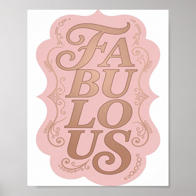 Poster Arte de Texto Dinâmico em Ouro FABULOSO 3D (Frente)