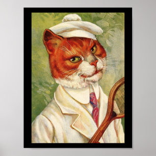 Poster Arte de Thiele do vintage do jogador de ténis do