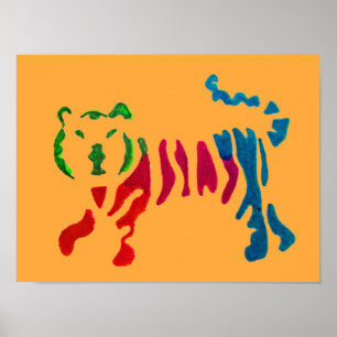 Póster Arte de tigre de stripey