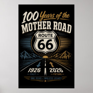 Poster Arte de Tributo à Rodovia do Centenário da Rota 66