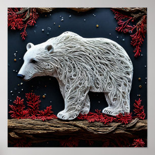 Poster Arte de urso polar