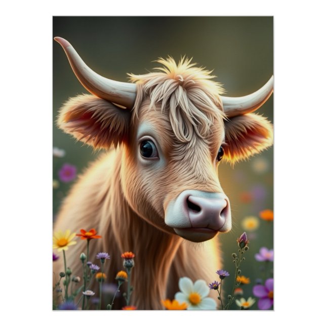 Póster Arte de Vaca Adorável (Frente)