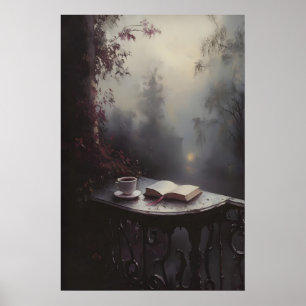 Poster Arte de Varanda Vitoriana Mal-humorada com Livro A