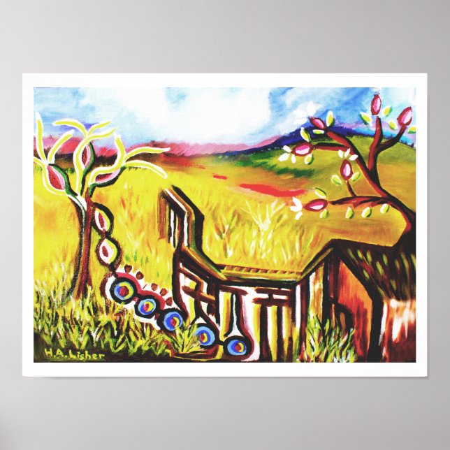 Poster Arte de verão futuro no campo (Frente)