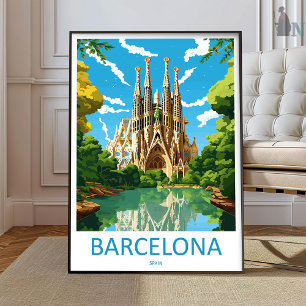 Poster Arte de viagem de Barcelona para parede Arte de Ba