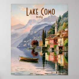 Poster Arte de Viagem em Aquarela Personalizada do Lago C