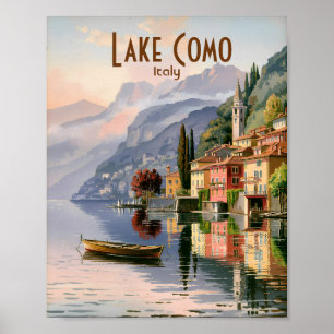 Poster Arte de Viagem em Aquarela Personalizada do Lago C