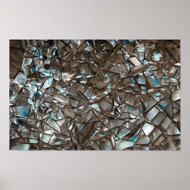 Poster Arte de vidro quebrada por abstrato (Frente)