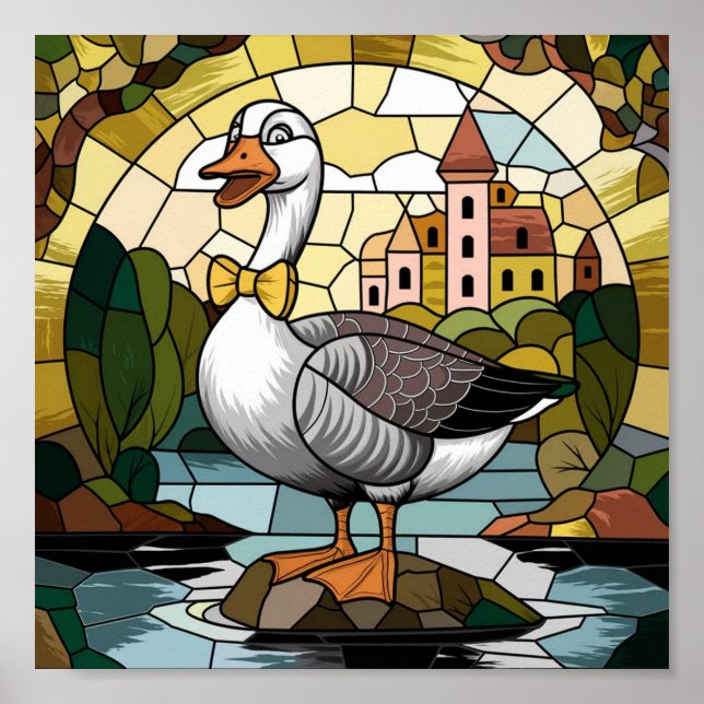 Poster Arte de Vitral, Vitral Silly Goose (Frente)