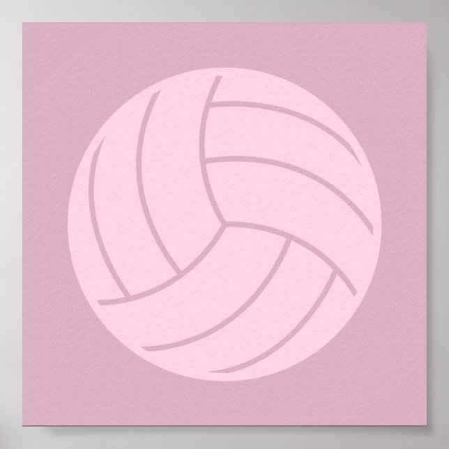 Poster Arte de Voleibol rosa ou COR PERSONALIZADA (Frente)