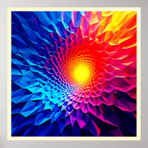 Poster Arte de Vórtice de Energia Geométrica Vibrante