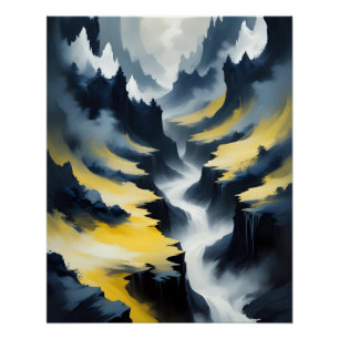 Póster Arte de Wallpaper Poster de Paisagem abstrato