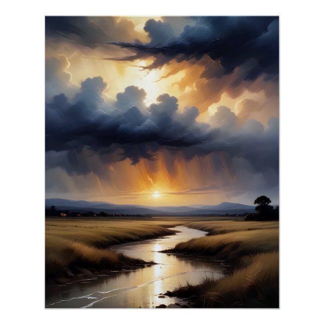 Póster Arte de Wallpaper Poster de Paisagem abstrato (Frente)
