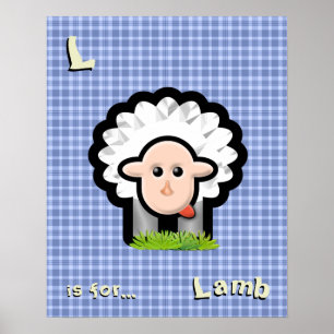 Póster Arte de Xadrez Azul Personalizada - Lamb