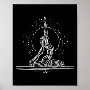 Poster Arte de Yoga Flow em uma linha