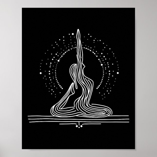 Poster Arte de Yoga Flow em uma linha (Frente)