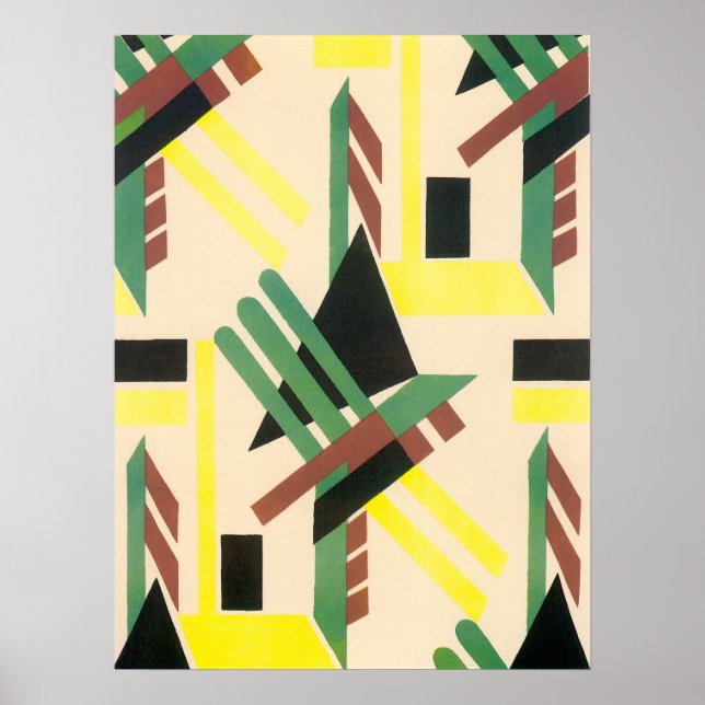 Póster Arte Deco Antiga Formas Geométricas Jazz Pochoir (Frente)