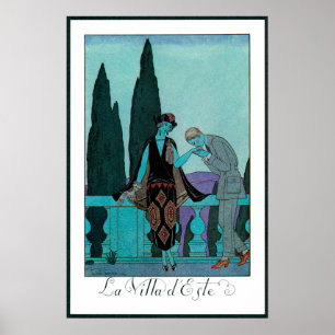 Póster Arte Deco Antiga La Villa d'Este por George Barbie