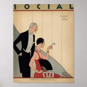 Poster Arte Deco Antigo - Social - Na Ópera