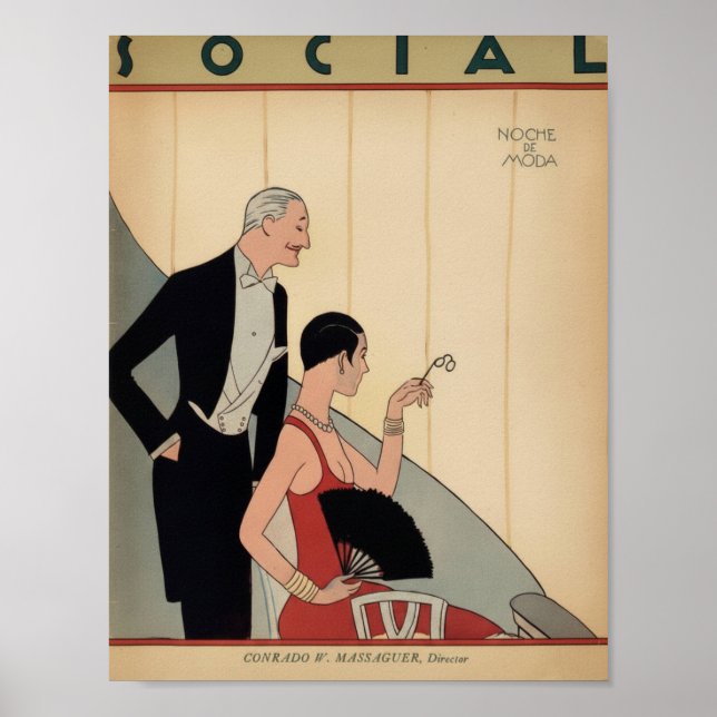 Poster Arte Deco Antigo - Social - Na Ópera (Frente)