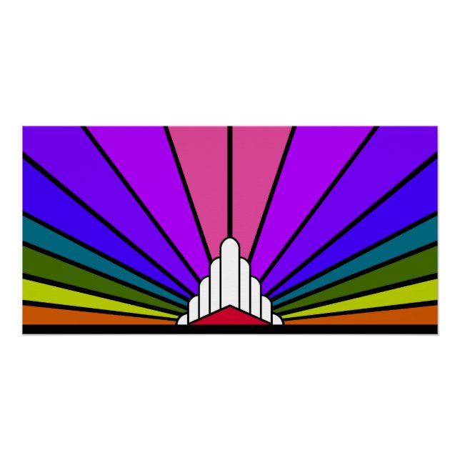 Póster Arte deco arco-íris (Frente)