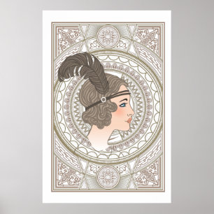 Poster Arte Deco Flapper Vintage