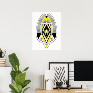 Poster Arte Deco Geométrico Amarelo & Preto Ousado