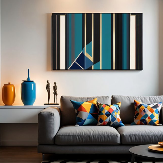 Poster Arte Deco Moderno Linhas Verticais Abstratas (Criador carregado)