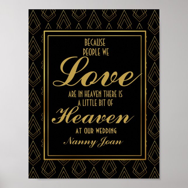 Póster Arte deco moderno Memorial Dourado e Preto (Frente)