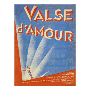 Póster Arte Deco mostra música na 1920