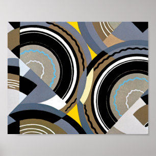Póster Arte Deco Pochoir Vintage Formas Geométricas de Ja
