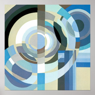 Póster Arte Deco Pochoir Vintage Formas Geométricas Jazz