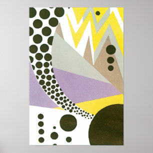 Poster Arte Deco Pochoir Vintage Padrões Geométricos de J