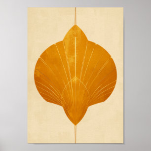Poster Arte Deco Sol Nascente Arte de Parede em Ouro Most