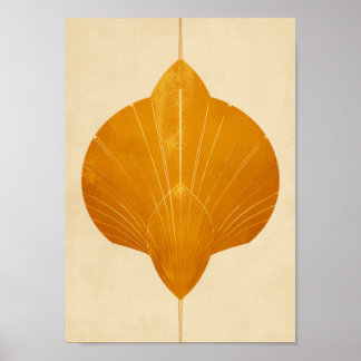 Poster Arte Deco Sol Nascente Arte de Parede em Ouro Most
