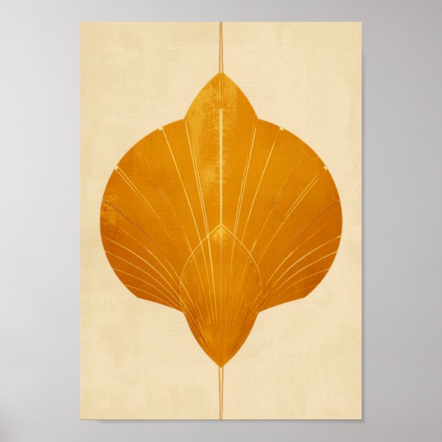 Poster Arte Deco Sol Nascente Arte de Parede em Ouro Most (Frente)