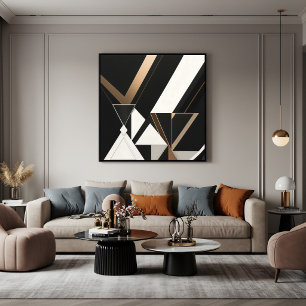 Poster Arte Deco Triângulos Geométricos Modernos