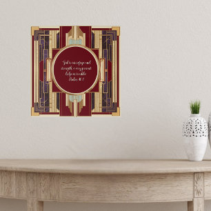 Poster Arte Deco Versículo da Bíblia Personalizável para