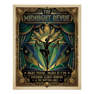 Póster Arte Deco Vintage Arte de Parede da Era do Jazz do