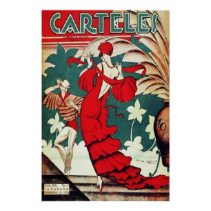 Póster Arte Deco Vintage - Cartazes - Dançarina Caribenha