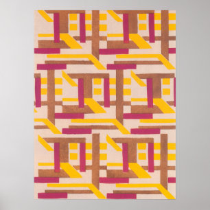 Póster Arte Deco Vintage Jazz Pochoir Padrão Geométrico