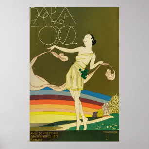 Poster Arte Deco Vintage - Para Todos - Garota Grega