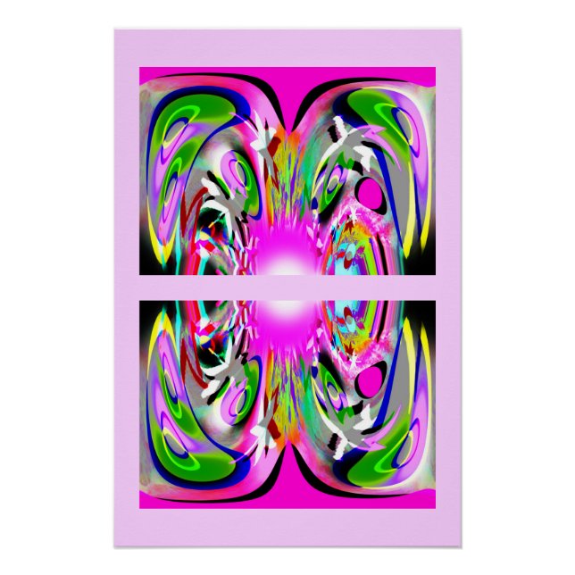 Póster Arte decorativa de fantasia gêmea (Frente)