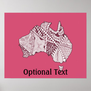 Póster Arte Decorativa do Mapa da Austrália