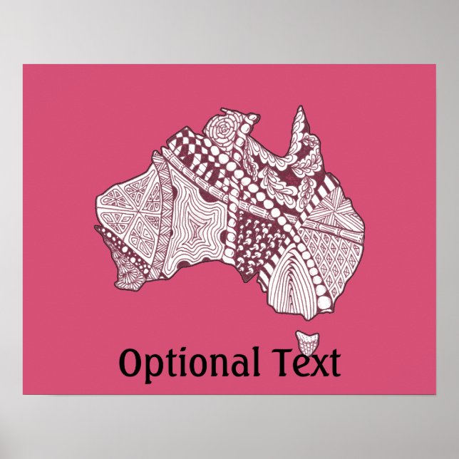 Póster Arte Decorativa do Mapa da Austrália (Frente)