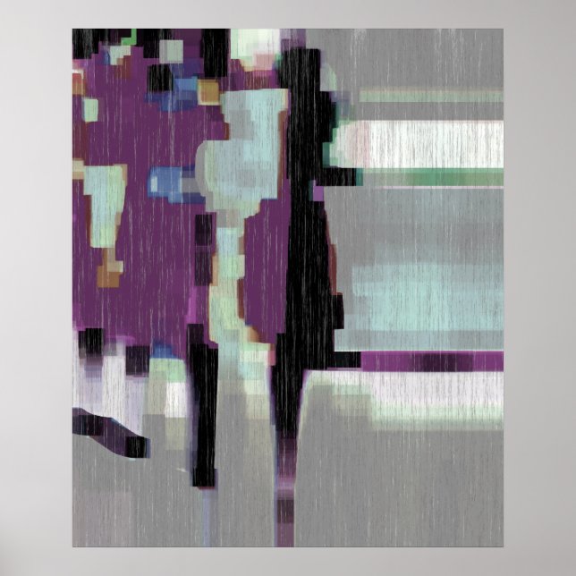 Poster Arte Digital "Chuva Roxa" (Frente)