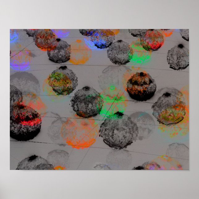 Poster Arte digital com pinceladas redondas. (Frente)