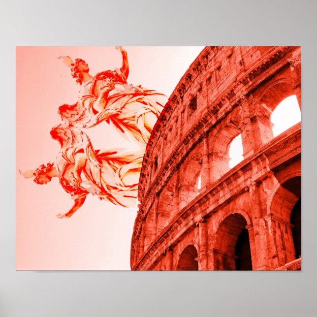 Poster Arte digital de Colósseis e estátuas/esculturas (Frente)