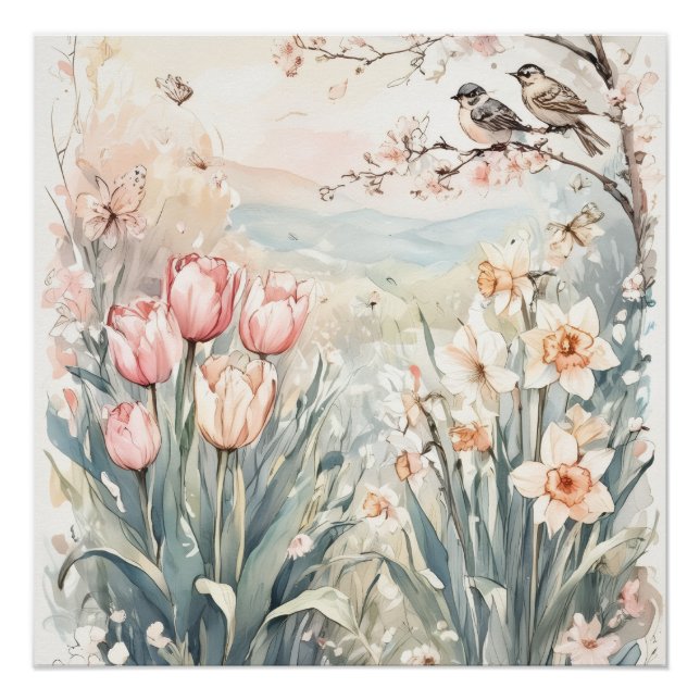 Póster arte digital de parede de primavera pacífica para  (Frente)